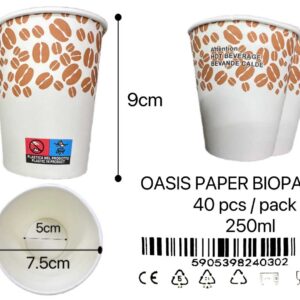 OASIS öko papírpohár 40db 250ml