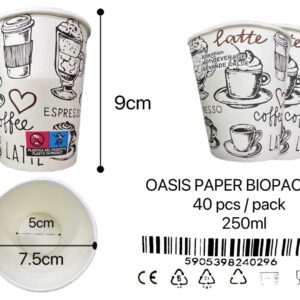 OASIS öko papírpohár 40db 250ml