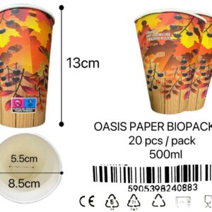 OASIS öko papírpohár 20db 500ml