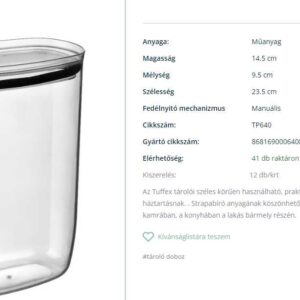 Tuffex tároló doboz ovális 2.1l TP640