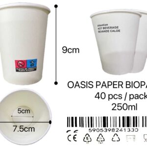 OASIS öko papírpohár 40db 250ml