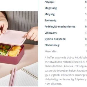 Tuffex uzsonnás doboz négyzet 2 szintes TP742