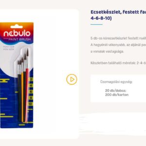 Ecsetkészlet. festett fanyelű. 5 darabos (2-4-6-8-10).