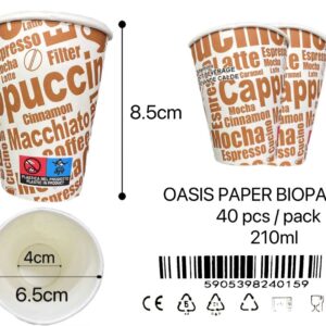 OASIS öko papírpohár 40db 210ml