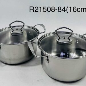 Rozsdamentes acél kétfüles fazék 16 cm