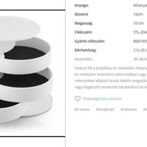 Dogus tároló kihajtható rekeszes 4 részes STL-2047 ÚJ