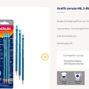 Grafit ceruza. háromszögletű. HB. 3 db-os. bliszteres