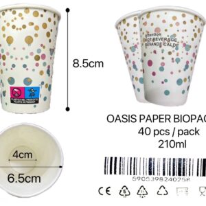 OASIS öko papírpohár 40db 210ml