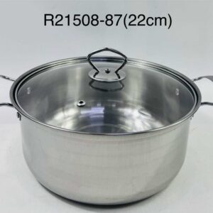 Rozsdamentes acél kétfüles fazék 22 cm