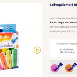 Szövegkiemelő készlet. 4 neon szín.
