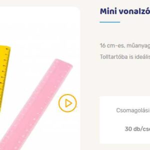 Vonalzó. 16 cm-es. vegyes színek