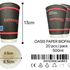 OASIS öko papírpohár 20db 500ml