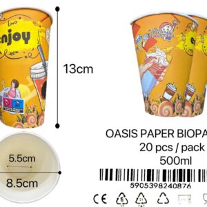 OASIS öko papírpohár 20db 500ml