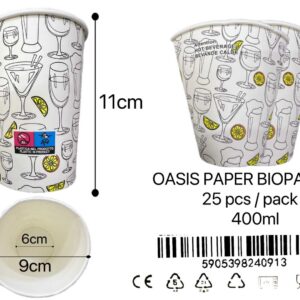 OASIS öko papírpohár 50db 400ml