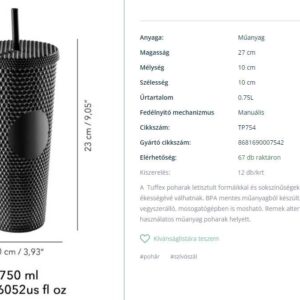 Tuffex pohár szívószállal Star Sky 0.75l TP754