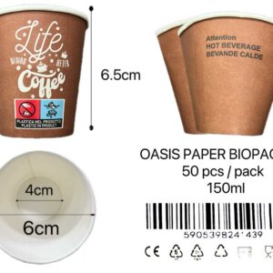 OASIS öko papírpohár 50db 150ml